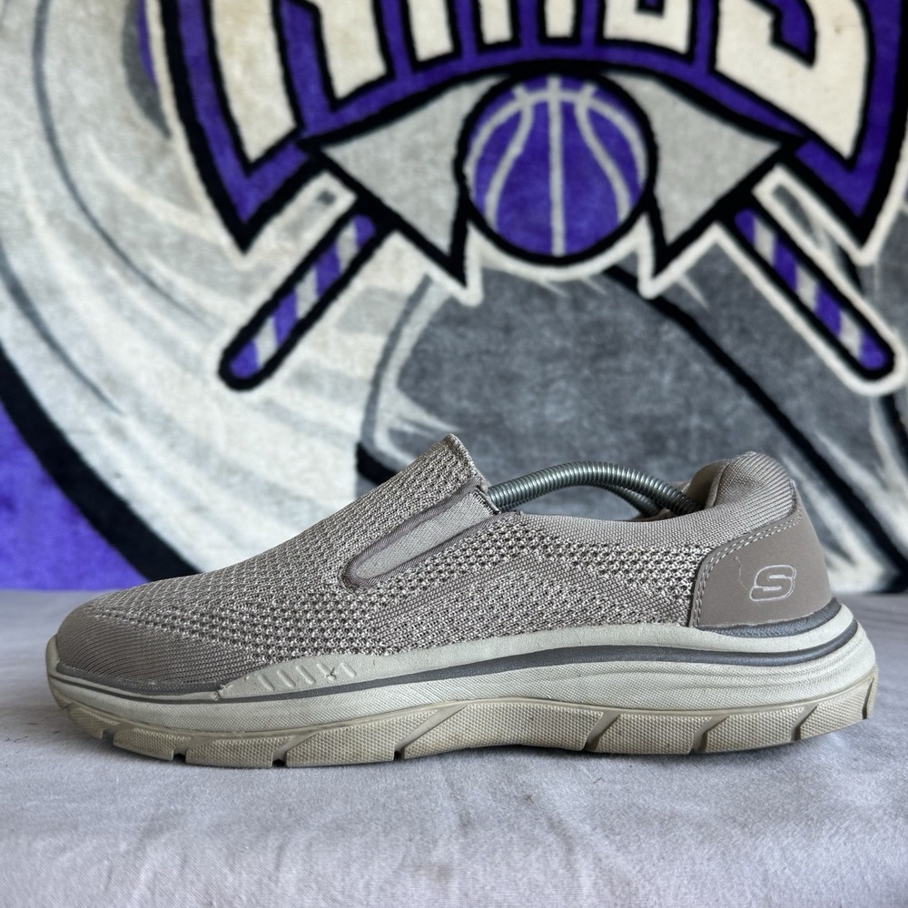 Size 10 - Skechers Shoes Expected Arago 2.0 Slip On Taupe Brown Sneakers Mens